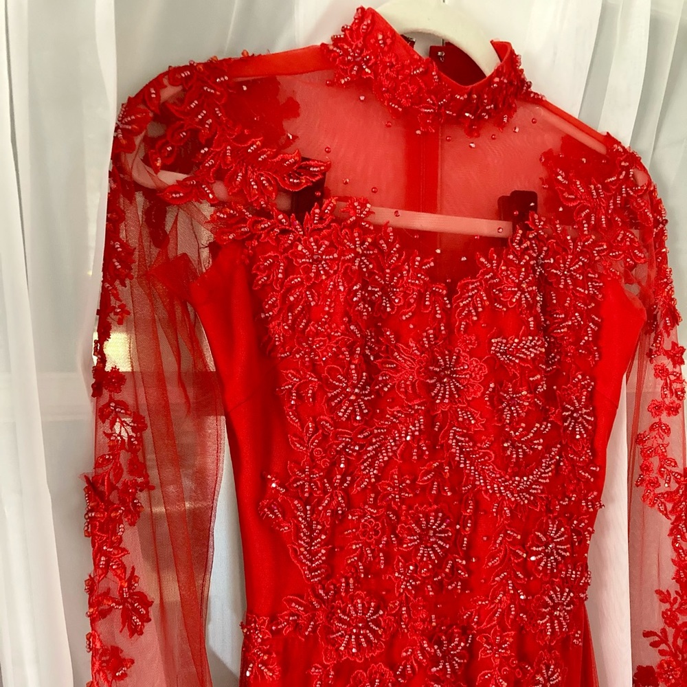 Red Vietnamese Ao Dai Dress